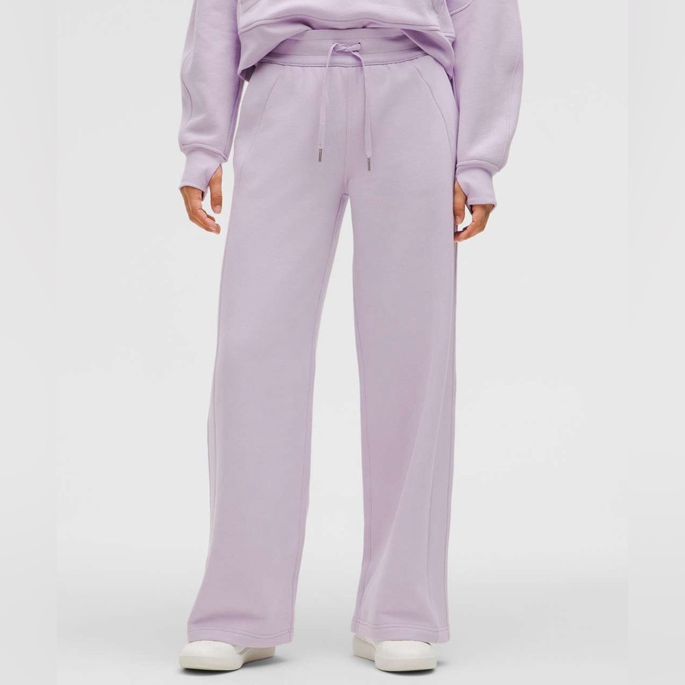 NWT Lululemon Scuba Mid-Rise Wide-Leg  Lilac Ether Pant *Regular size M